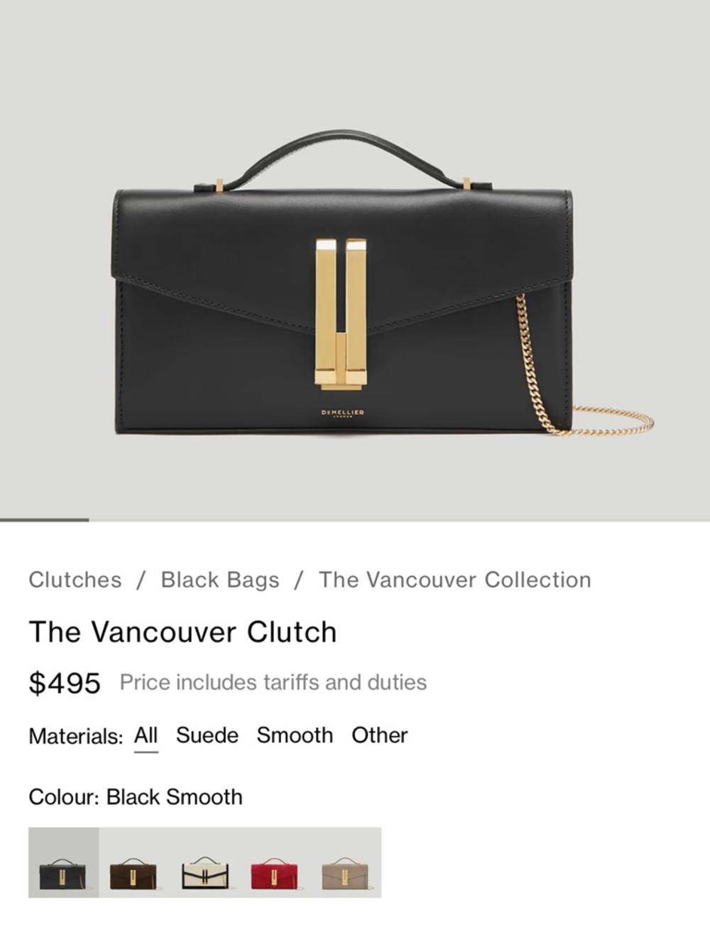 DeMellier London The Vancouver Clutch - Black